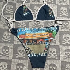 Y2k harley davidson bikini size